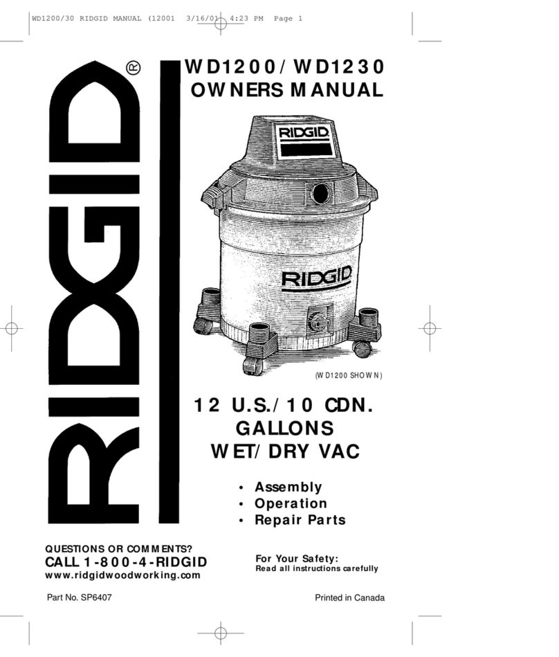 RIDGID WD1200 owner's manual