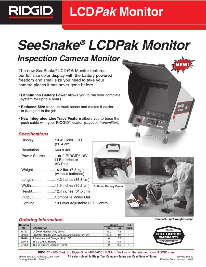 RIDGID SeeSnake LCDPak Monitor User manual