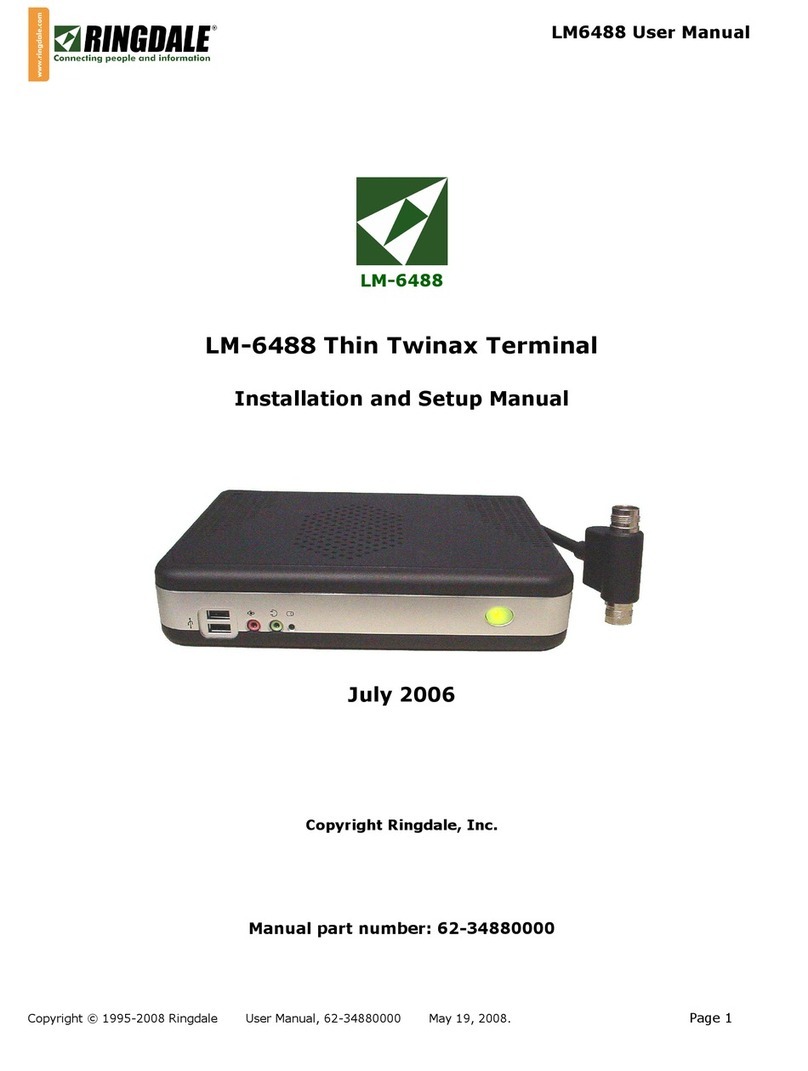 Ringdale Thin Twinax Terminal LM-6488 Installation and setup manual Ringdale Thin Twinax Terminal LM-6488 Installation and setup manual