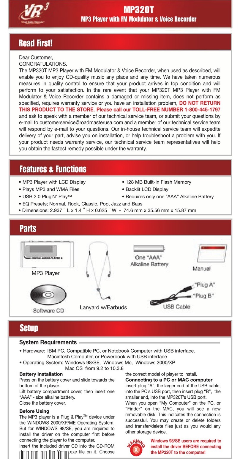 VR3 MP320T User manual