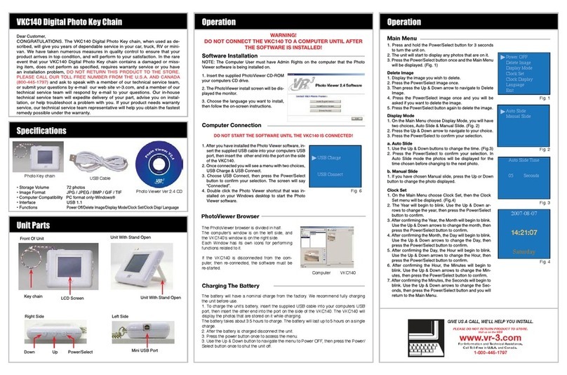 Virtual Reality Digital Photo Key chain VKC140 instruction manual