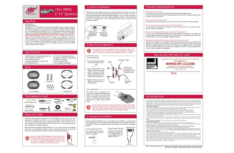Roadmaster 6x 93-way Speakers VR690 User manual