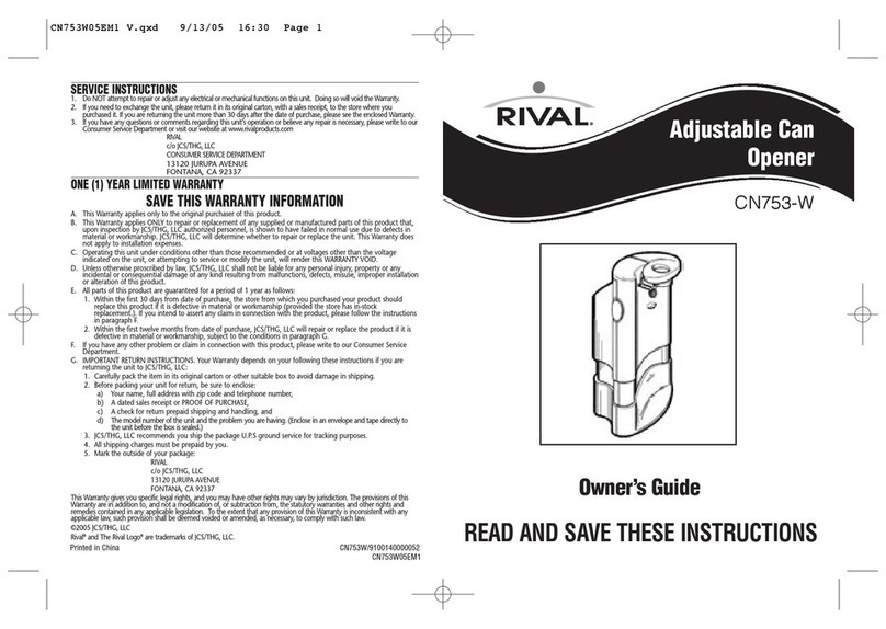 Rival CN753-W User manual
