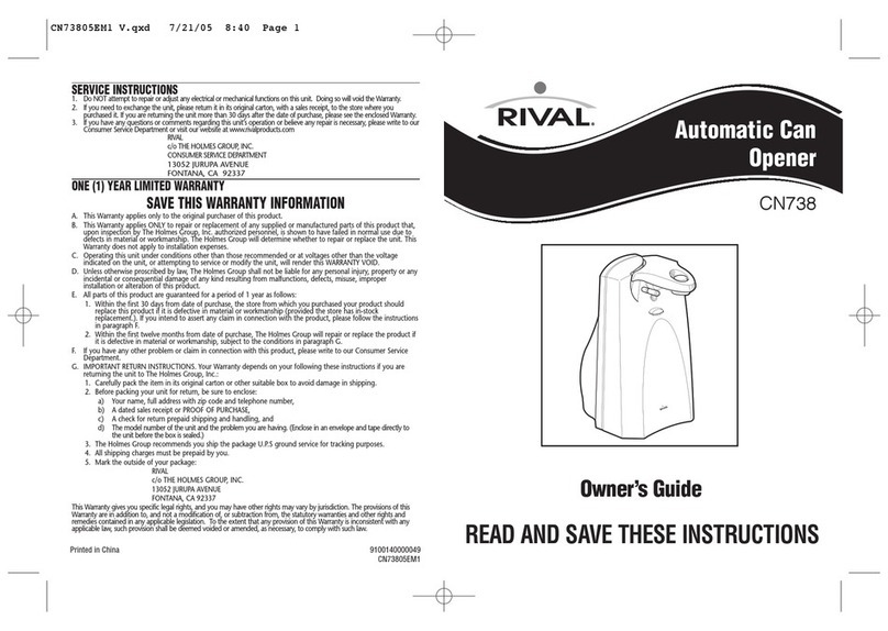 Rival CN738 owner's guide