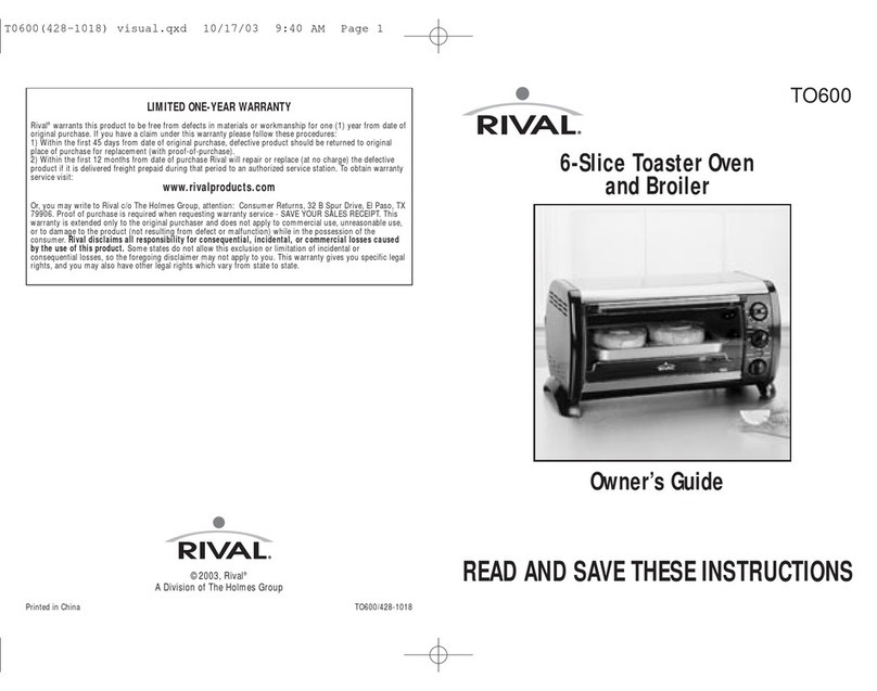Rival TO600 User manual Rival TO600 User manual