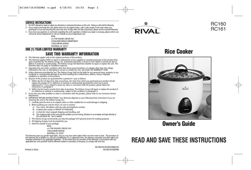 Rival RC161 User manual