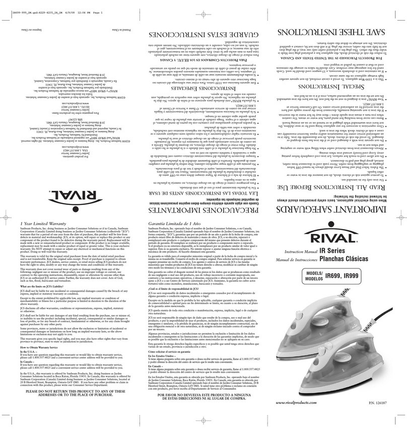 Rival IR699 instruction manual