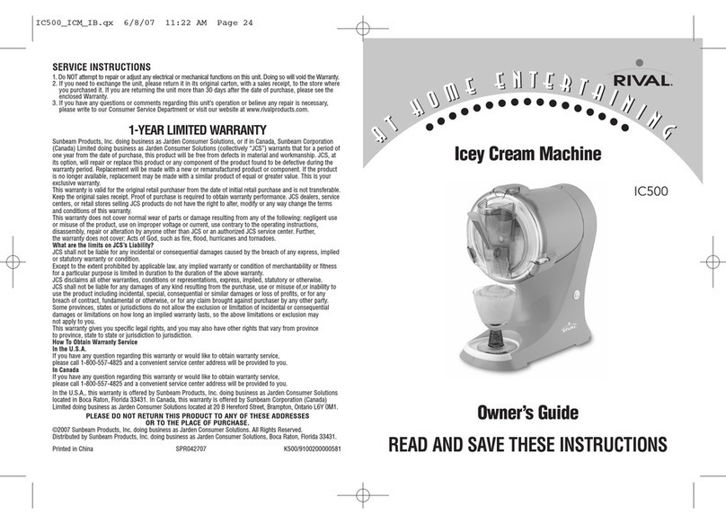 Rival IC500 User manual