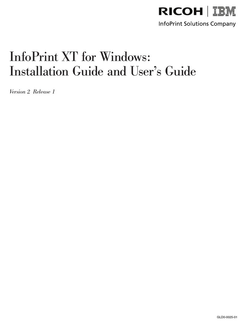 Ricoh INFOPRINT XT GLD0-0025-01 User manual