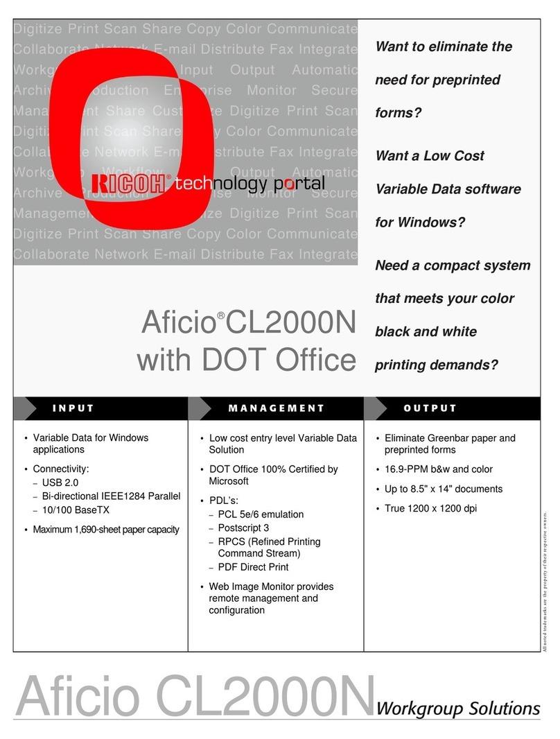 Ricoh Aficio CL2000 User manual