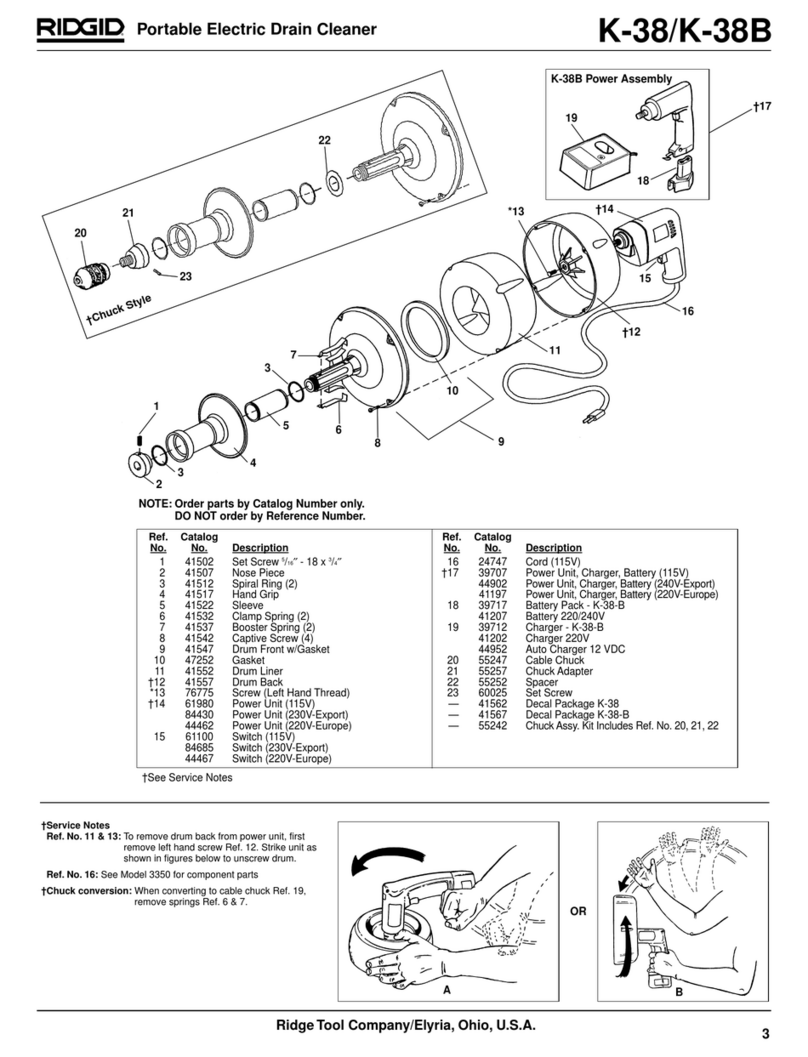 RIDGID K-38 parts manual RIDGID K-38 parts manual