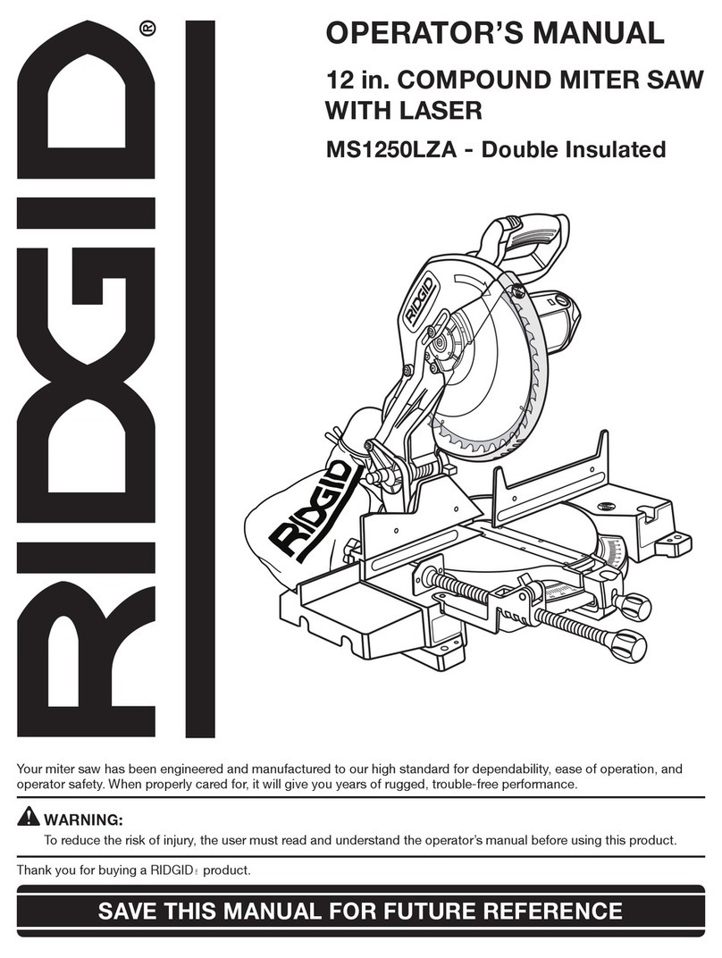 RIDGID MS1250LZA Operator's manual