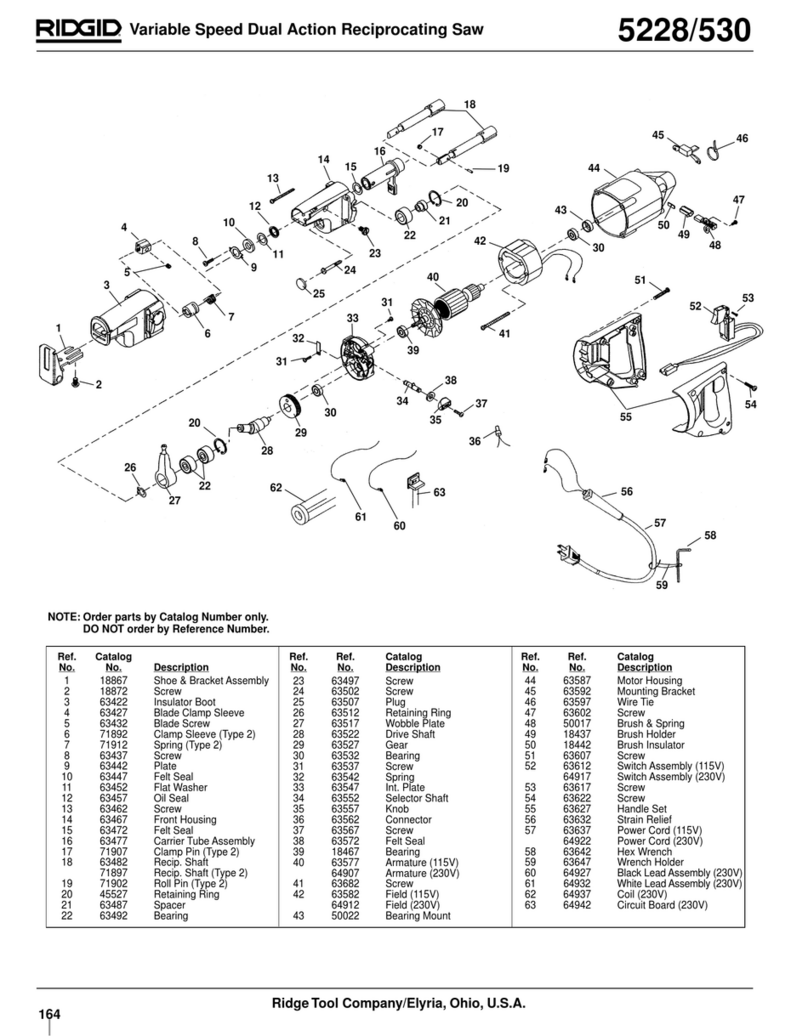 RIDGID 5228/530 parts list
