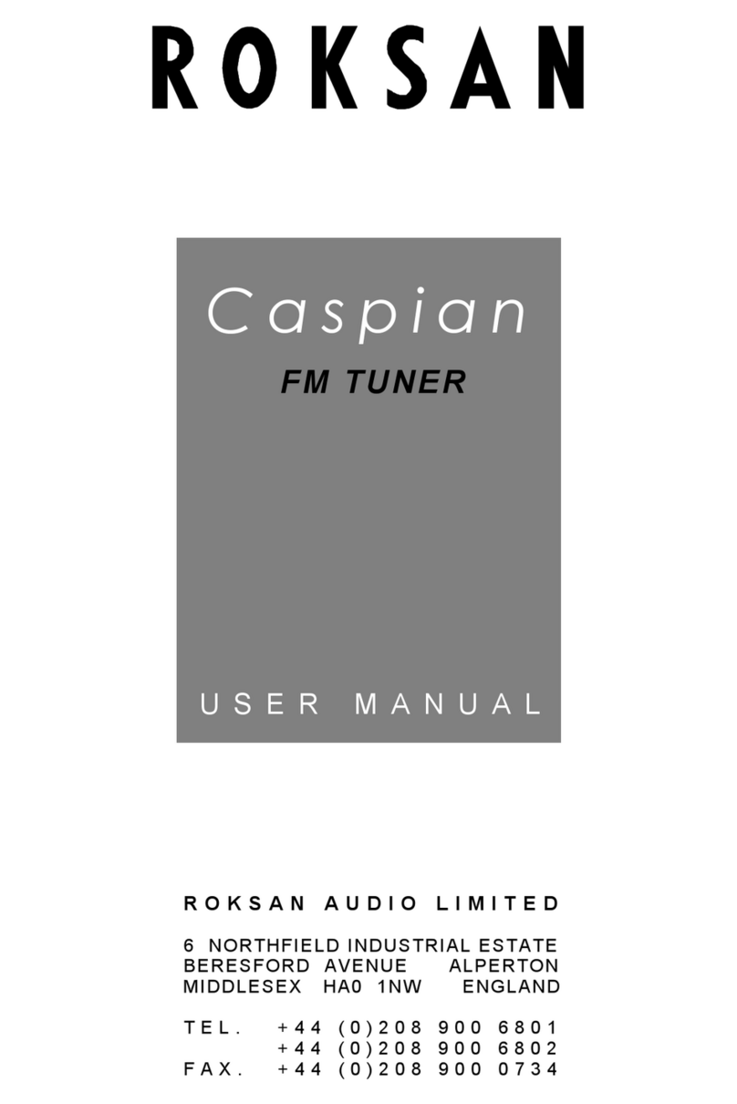 Roksan Audio Caspian Caspian FM TUNER user manual