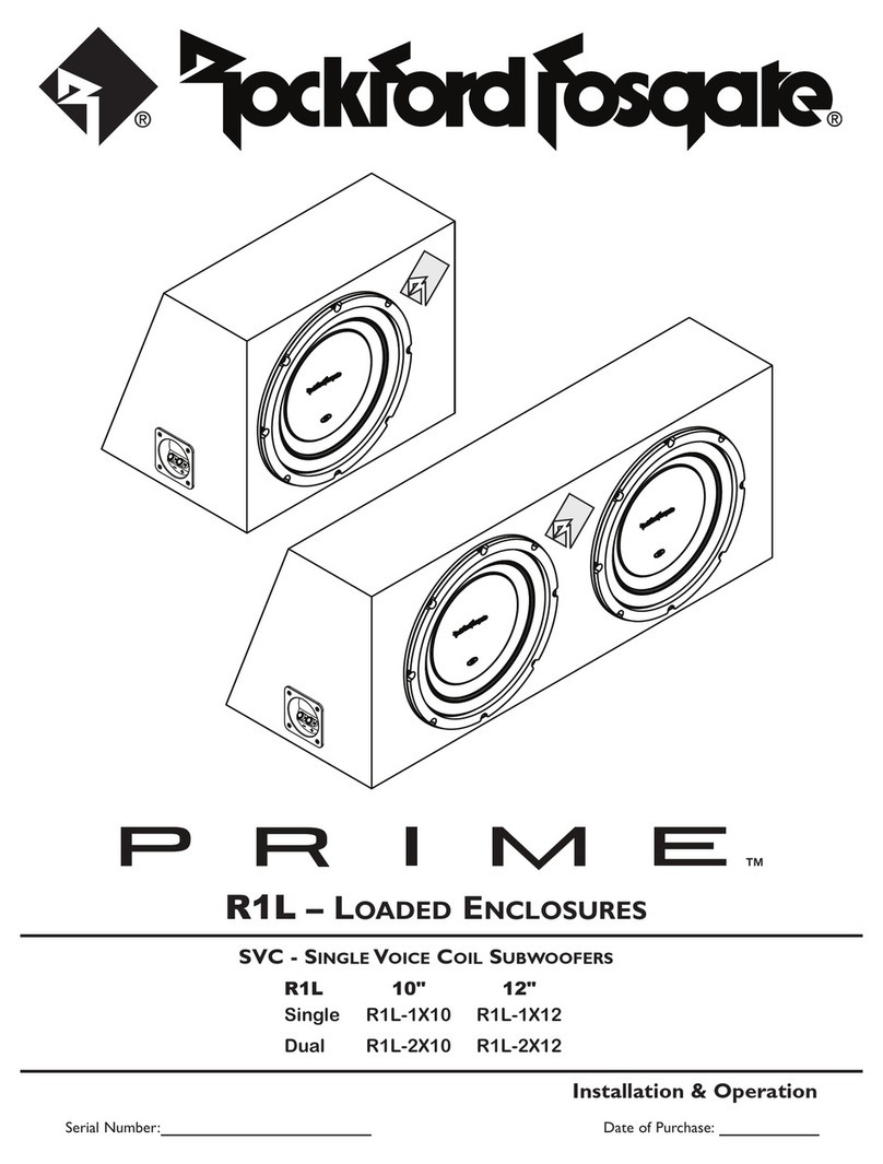 Rockford Fosgate Prime R1L-1X10 Owner's manual
