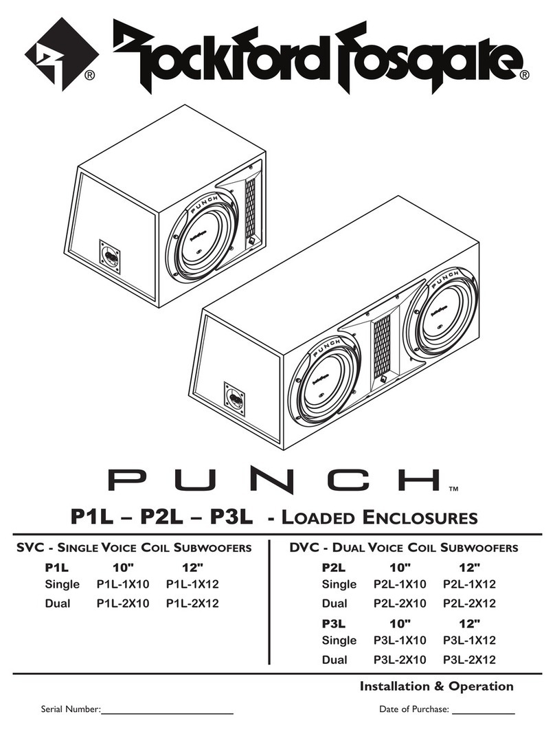 Rockford Fosgate Punch P1L-1X10 Owner's manual
