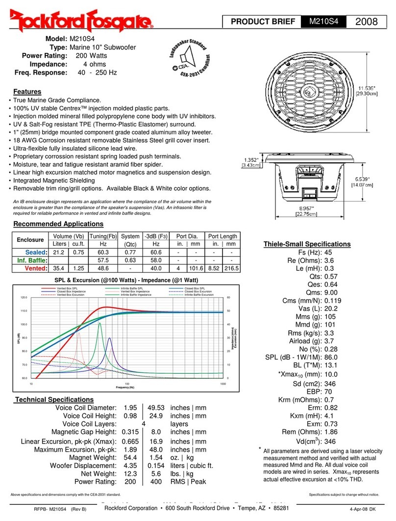 Rockford Fosgate M210S4 Product brief