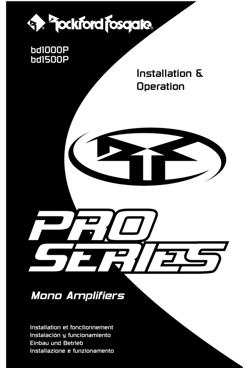 Rockford Fosgate Mono Amplifiers Installation & operation manual