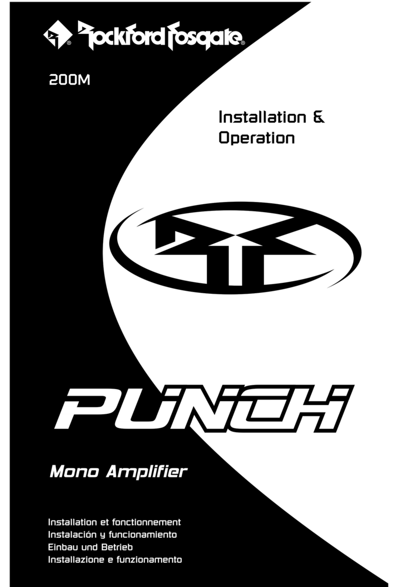 Rockford Fosgate Mono Amplifier Installation & operation manual