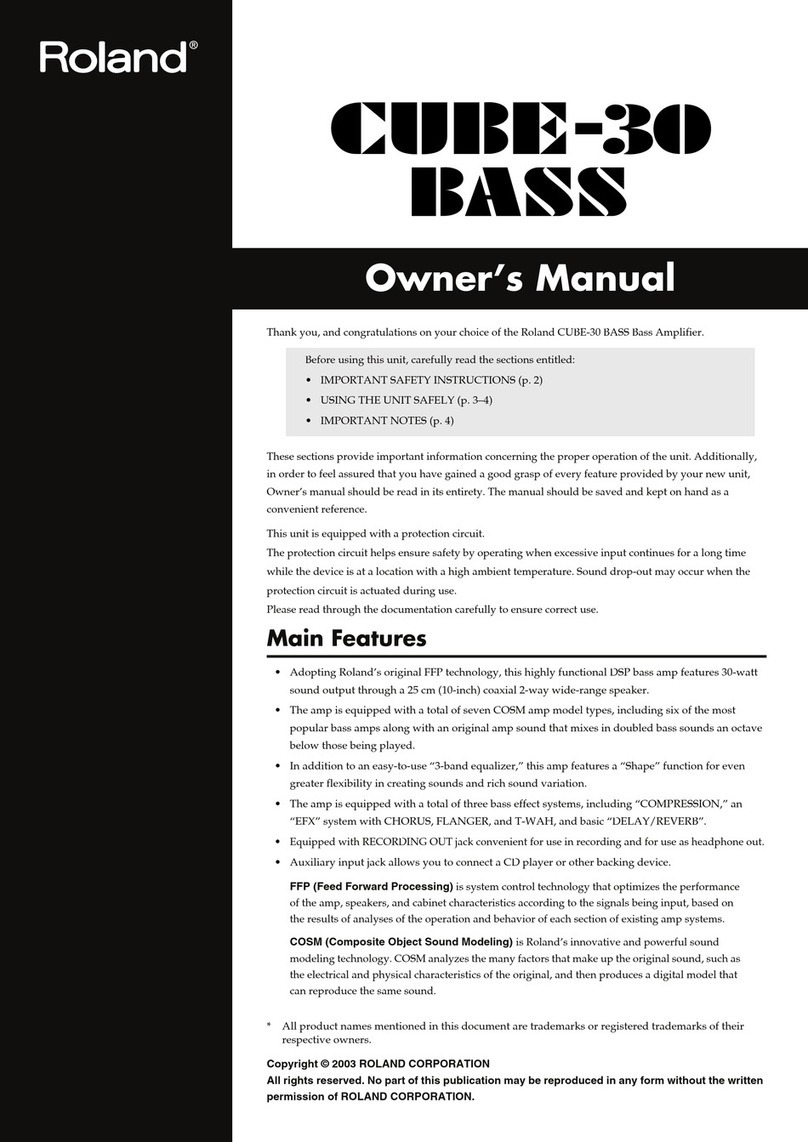 Roland Cube-30 Bass User manual