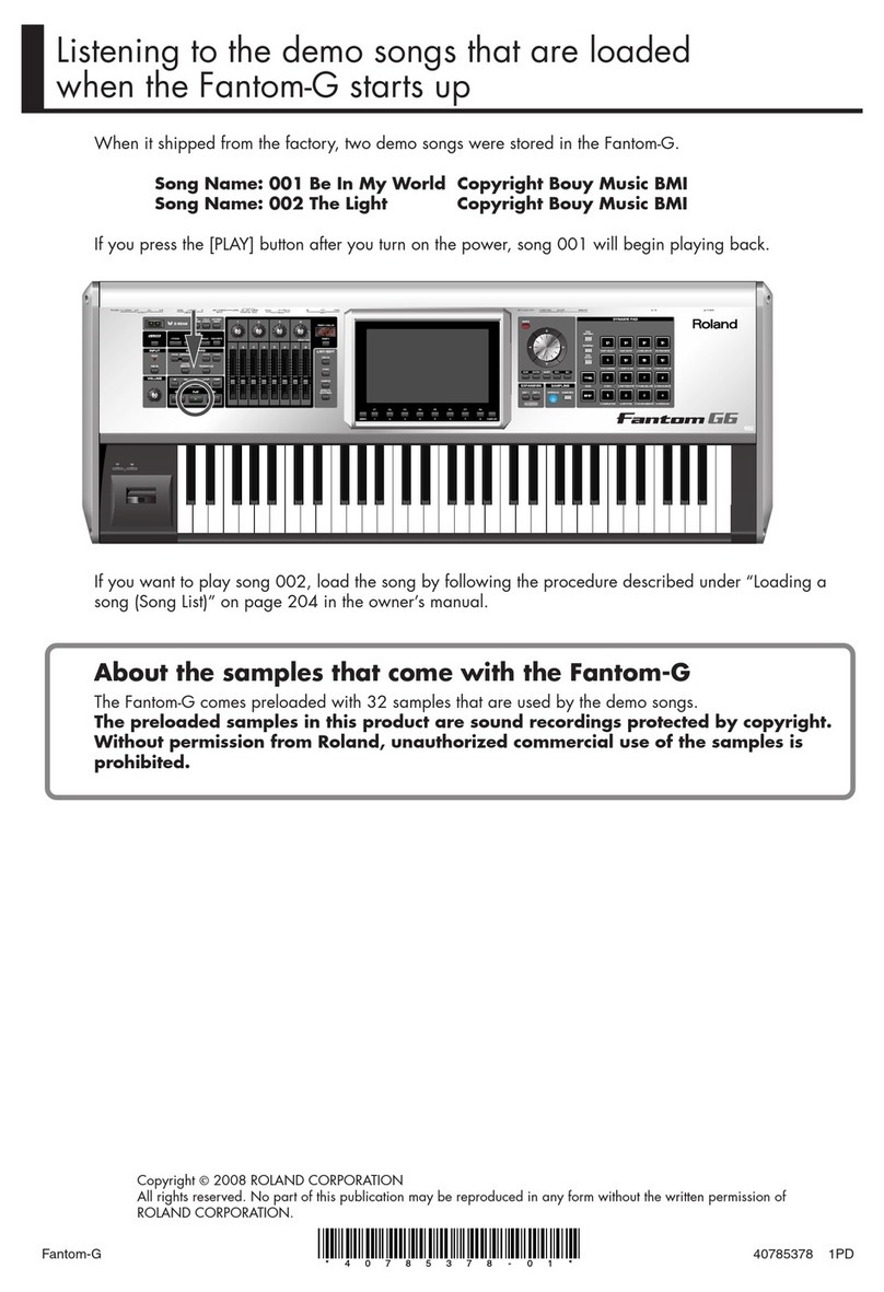 Roland Fantom-G none Installation and operating instructions