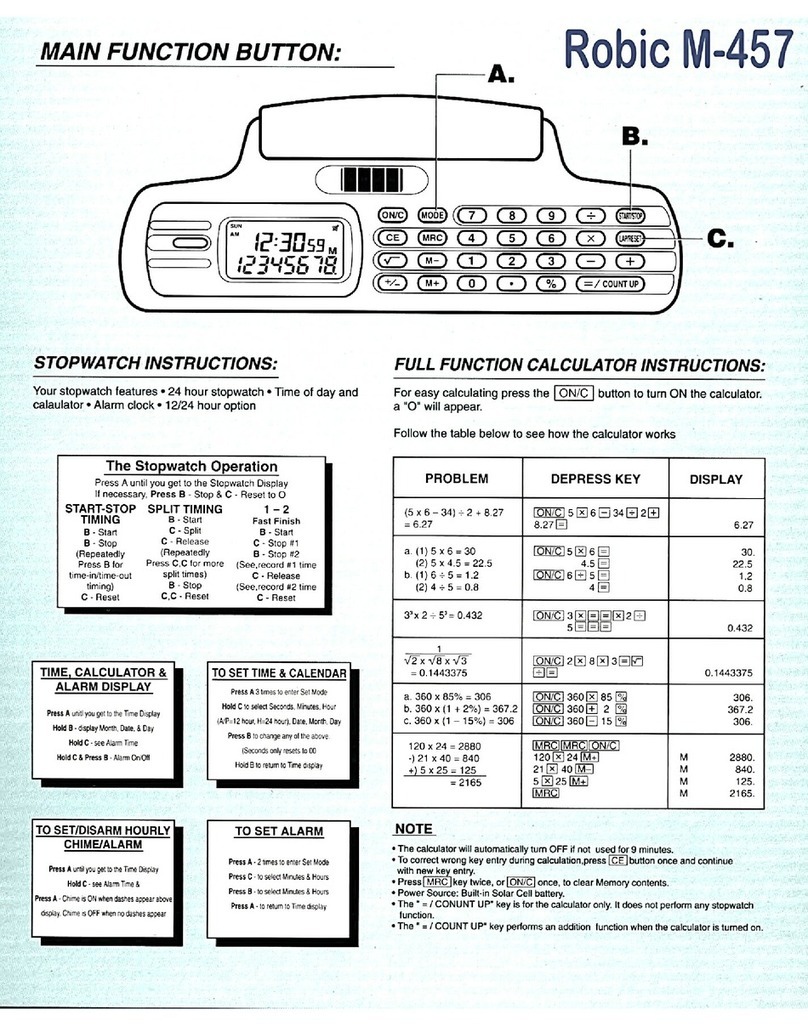 Robic M-457 User manual
