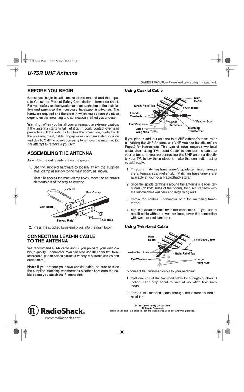 Radio Shack U-75R owner's manual