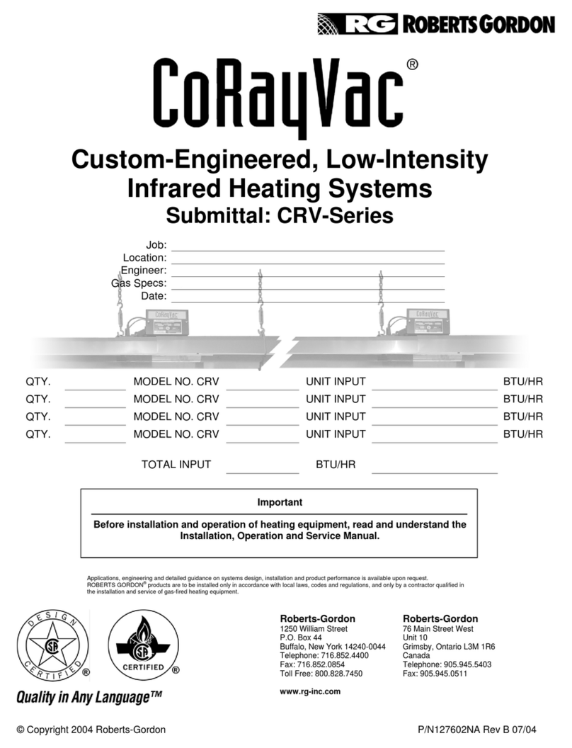 Roberts Gorden CRV-Series Installation & operation