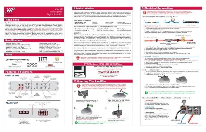 Virtual Reality Four Channel Amplifier VRA4.0 installation manual