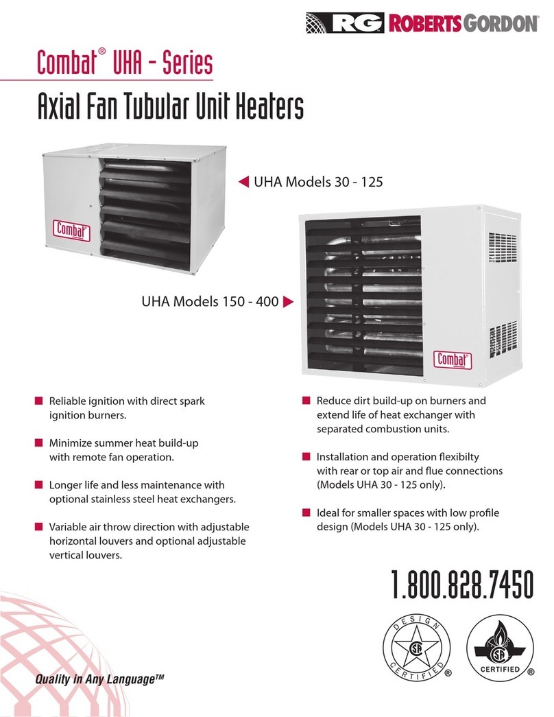 Roberts Gorden Combat UHA-150 Installation and operation