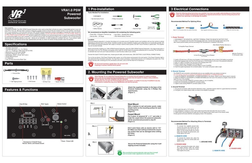 Virtual Reality VR3 VRA1.0PSW manual