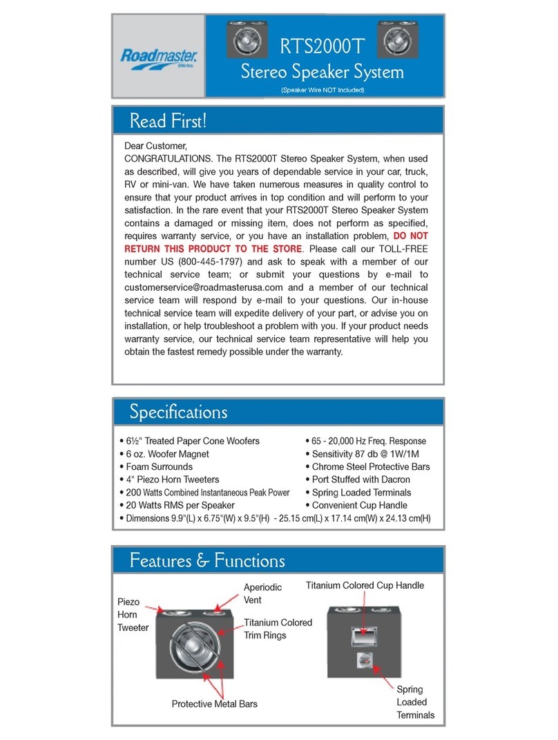 Roadmaster RTS2000T User manual