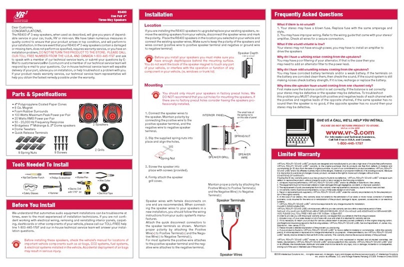 Virtual Reality RS 400 installation manual