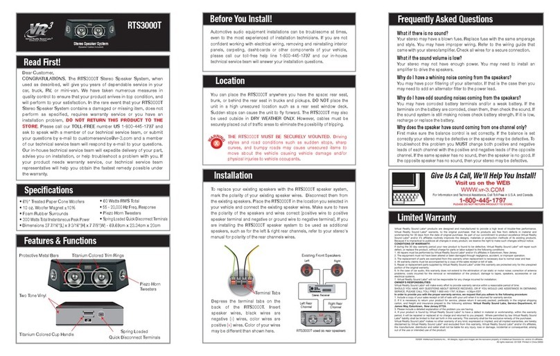 VR3 RS3000T product manual