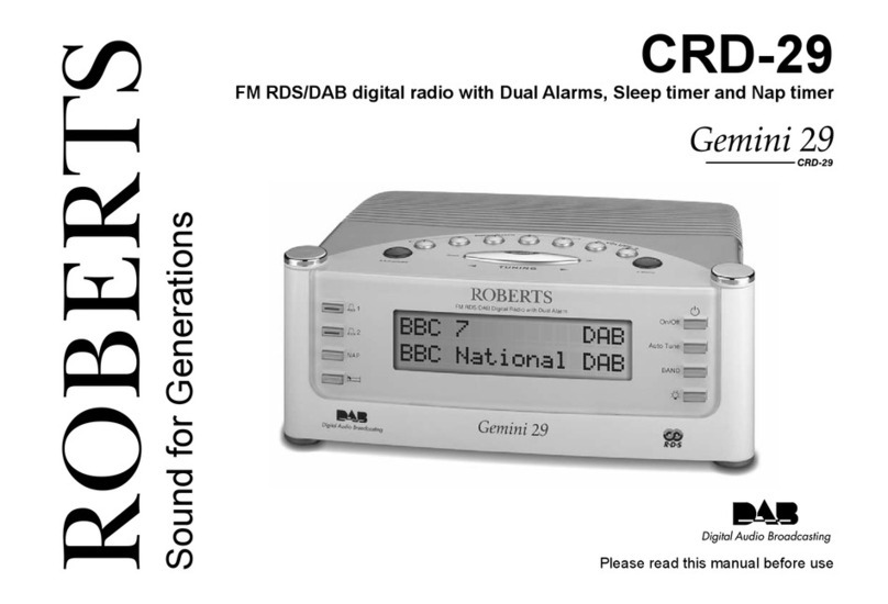 Roberts Digital Radio with Dual Alarms CRD-29 User manual
