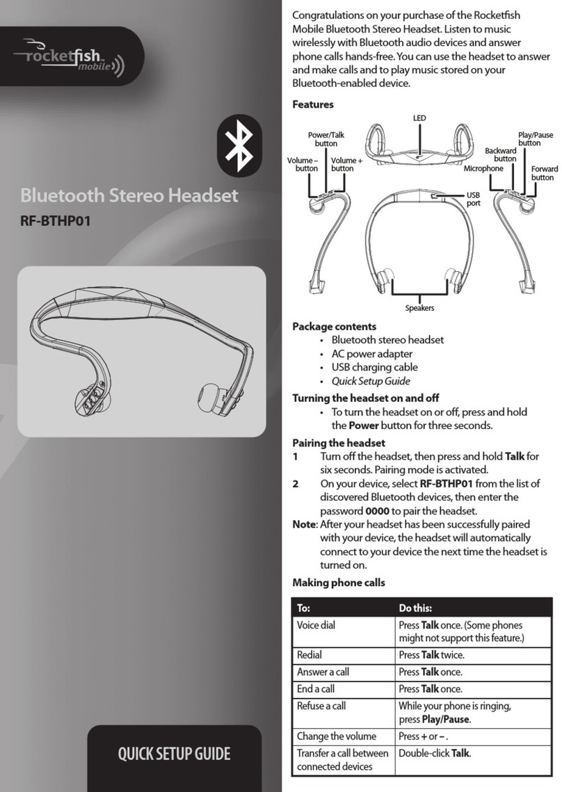 Rocket Fish RF-BTHP01 User manual Rocket Fish RF-BTHP01 User manual