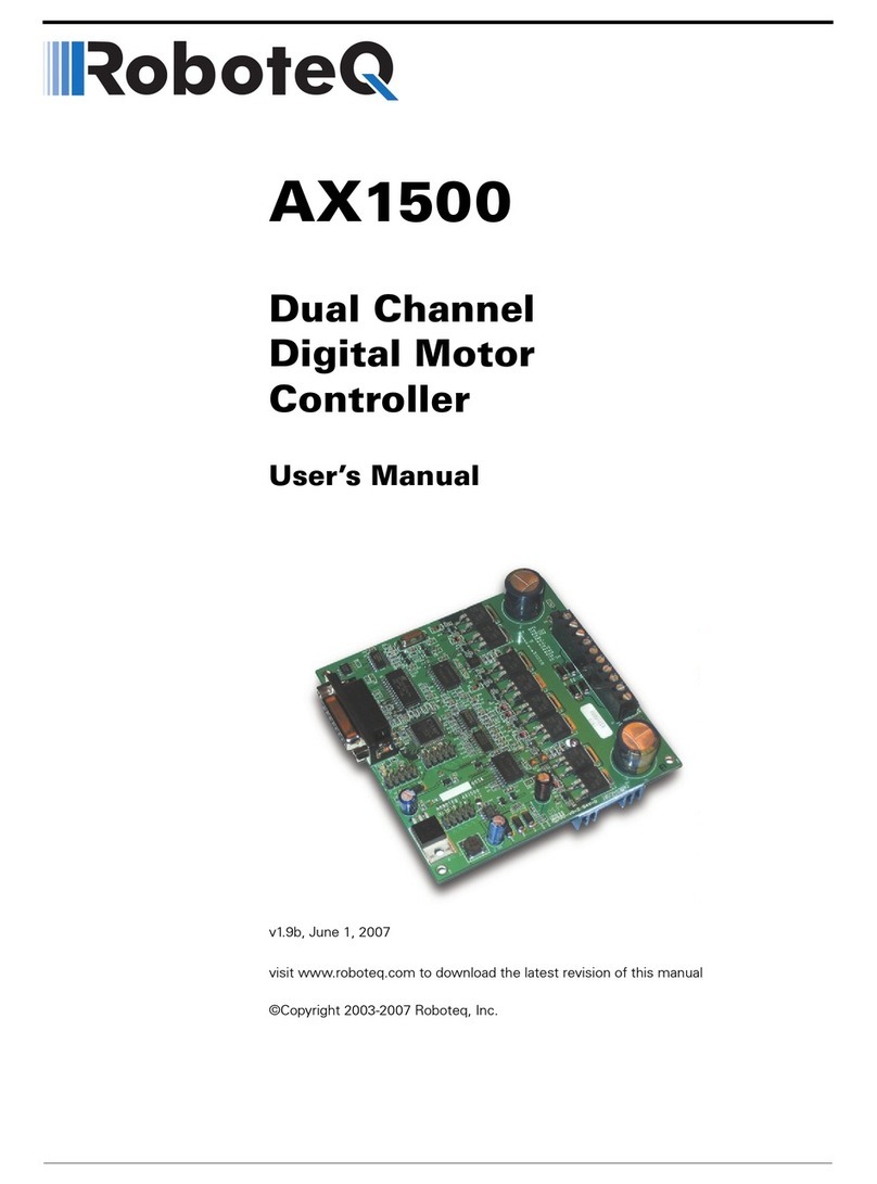 RoboteQ Dual Channel Digital Motor Controller AX1500 user manual RoboteQ Dual Channel Digital Motor Controller AX1500 user manual
