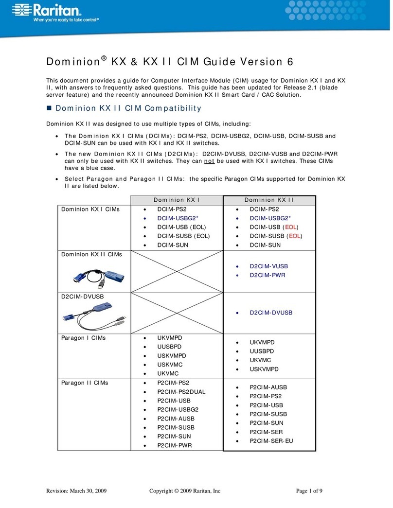 Raritan KX User manual Raritan KX User manual