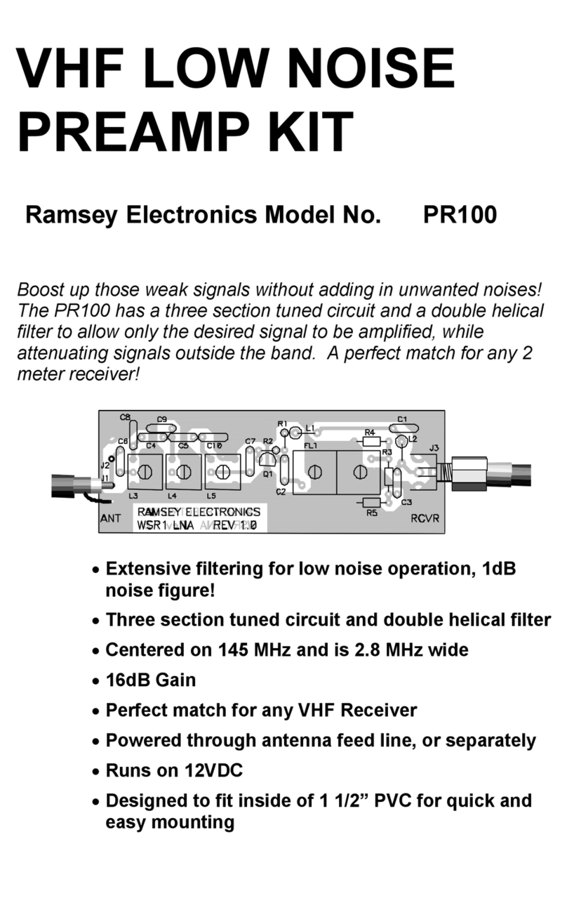 Ramsey Electronics VHF Low Noise Preamp Kit PR100 Assembly and instruction manual Ramsey Electronics VHF Low Noise Preamp Kit PR100 Assembly and instruction manual