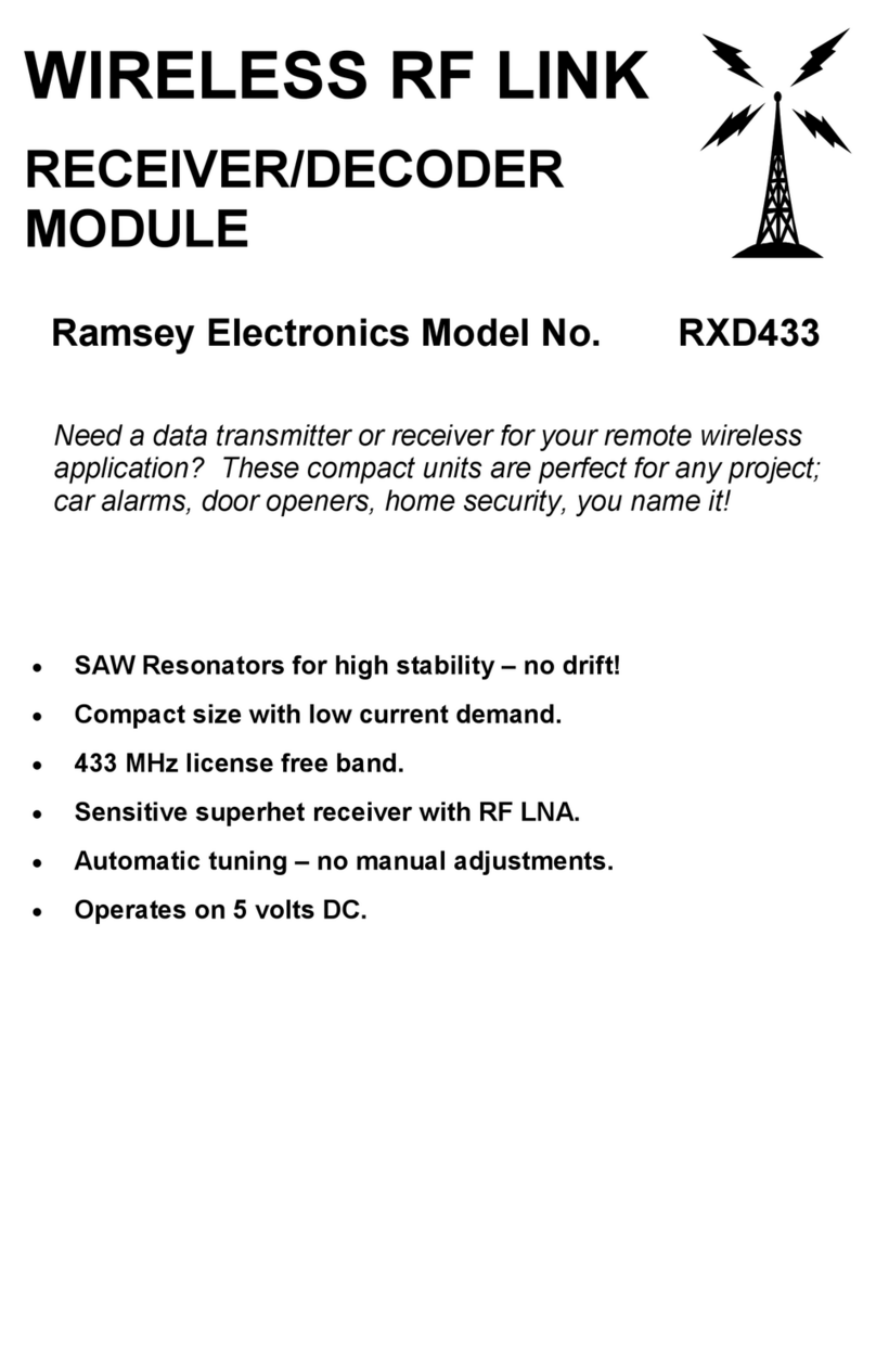 Ramsey Electronics Wireless RF Link Receiver/Decoder RXD433 instruction manual