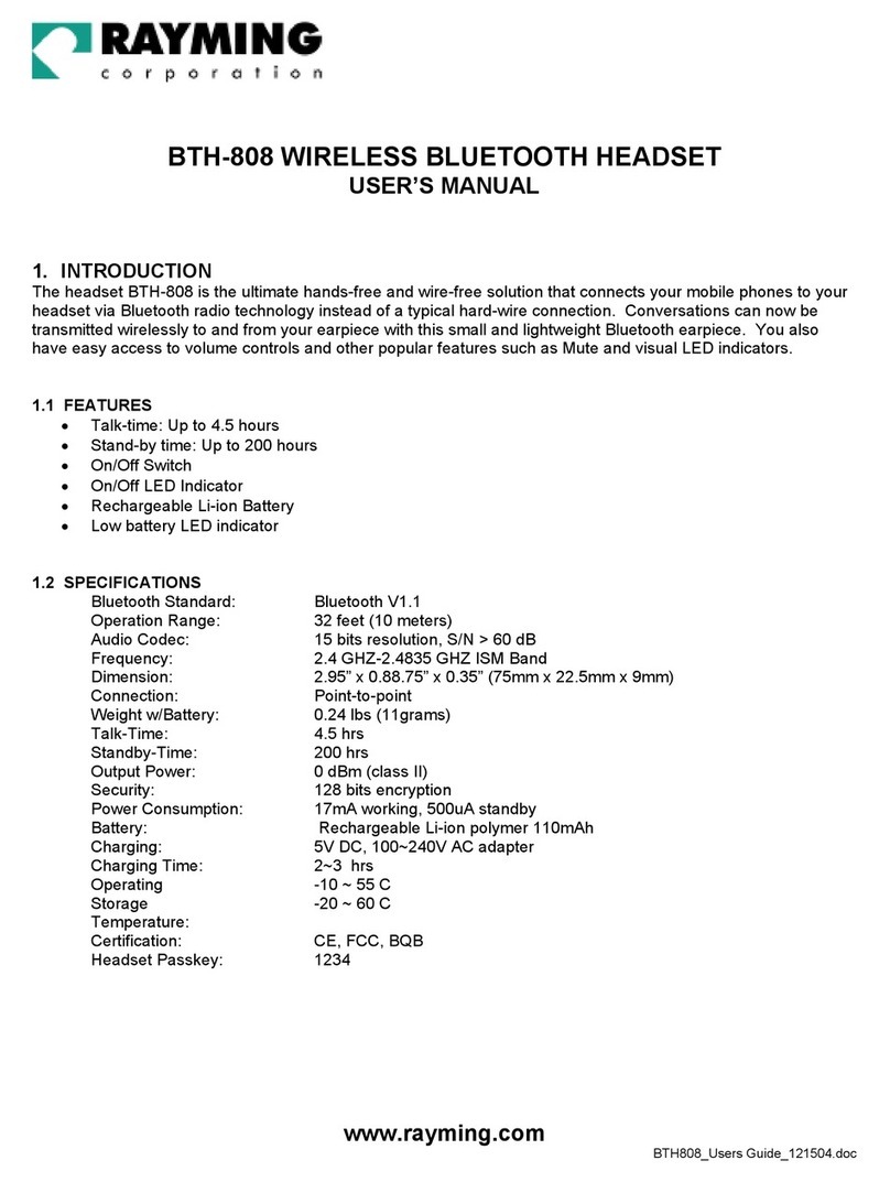 Rayming BTH-808 user manual