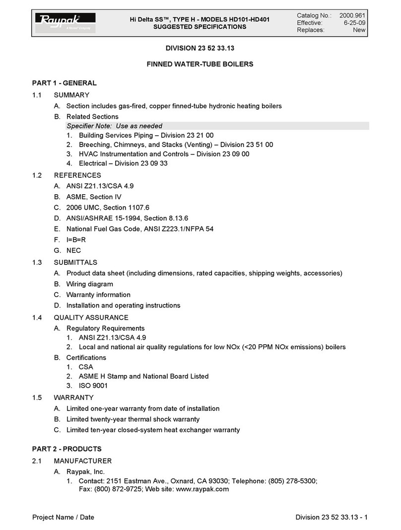 Raypak HI DELTA HD101 THRU 2342B user manual