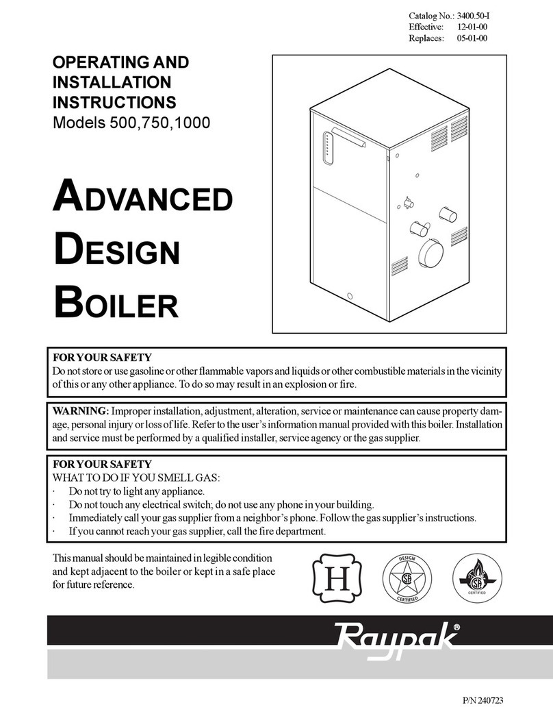 Raypak 500 Specification sheet