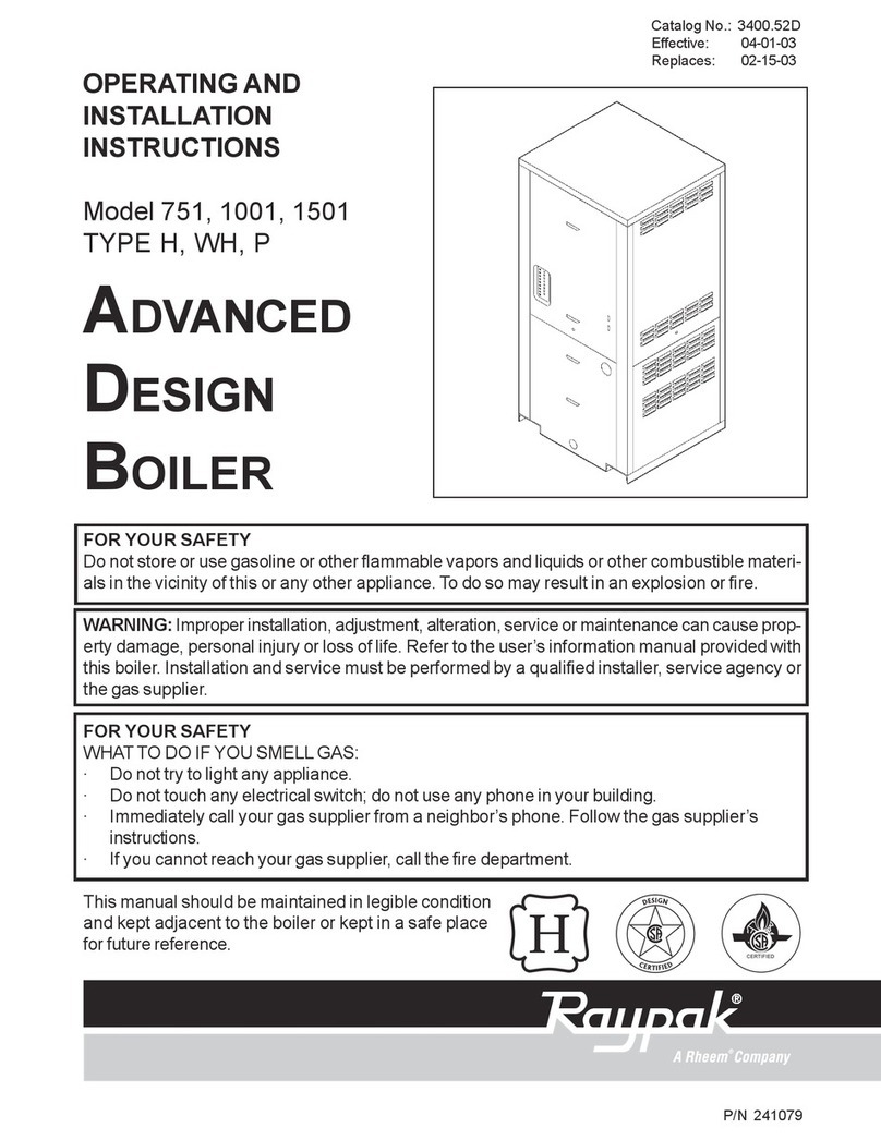 Raypak 1001 Specification sheet