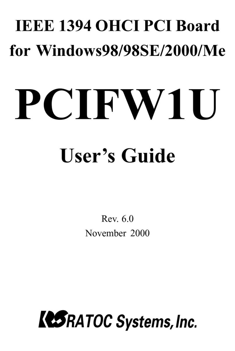 Ratoc Systems PCIFW1U User manual Ratoc Systems PCIFW1U User manual