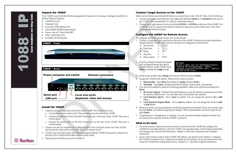 Raritan Front 1088IP Assembly instructions