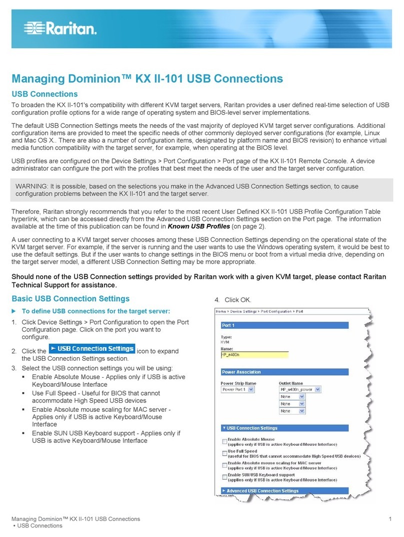 Raritan DOMINION KX II-101 Management guide Raritan DOMINION KX II-101 Management guide