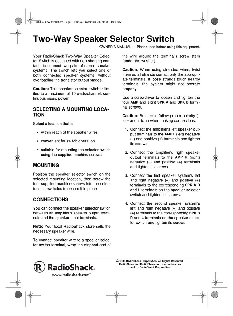 Radio Shack Switch owner's manual