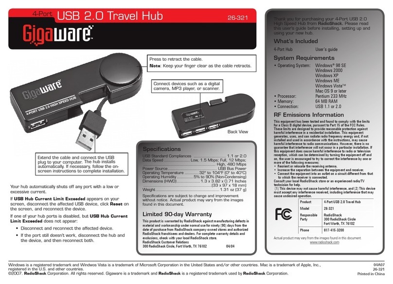 Gigaware Gigaware USB 2.0 user guide