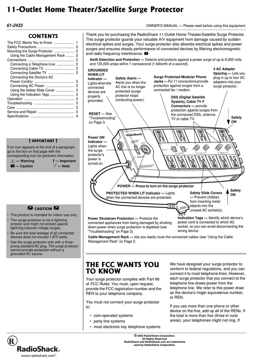Radio Shack 61-2433 owner's manual